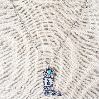 TIPI Boot & Brand Turquoise Silvertone Necklace