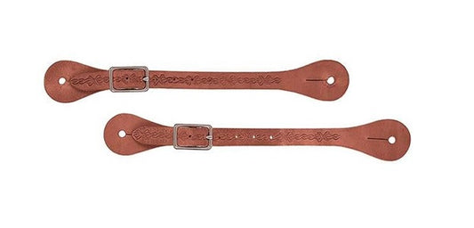 Weaver Barbed Wire Spur Straps, Russet