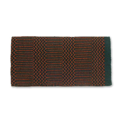 Hunter Green And Rust Double Weave 32x64 Acrylic Blend Saddle Blanket