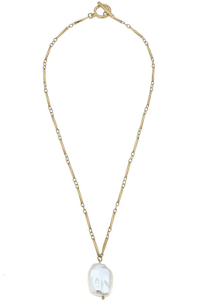 Martin Equestrian Pearl Pendant Necklace in Ivory