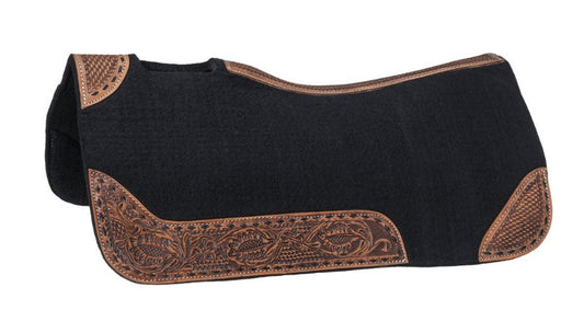 Tough 1 30X30 Buckstitch Barrel Saddle Pad Black