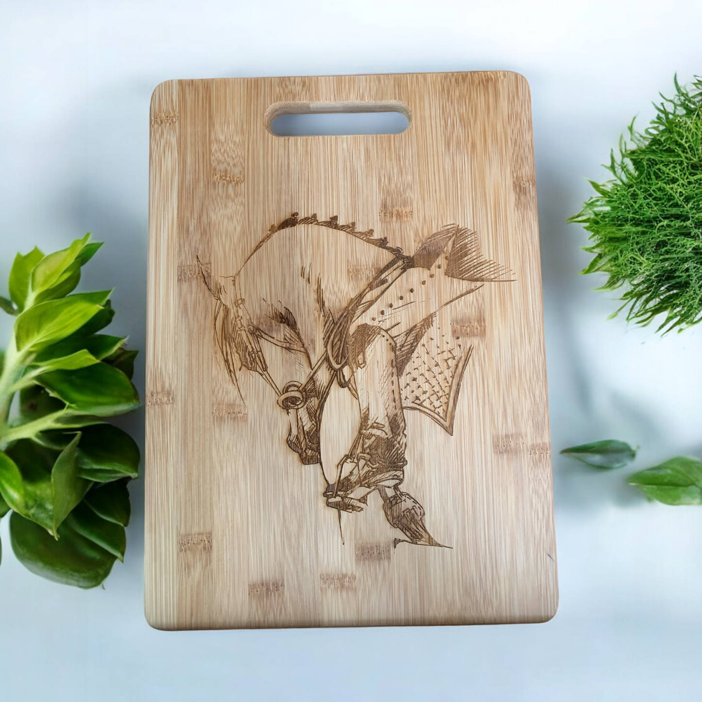 Dressage Horse Bamboo Cutting Board, charcuterie board