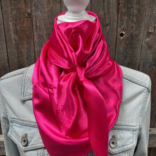 35X35"  Solid Hot Pink Wild Rag / Scarf WRS25