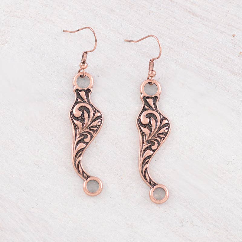 Tooled Horse Bit Earrings