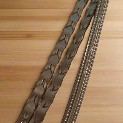 Wesley Fancy Stitch Leather Laced Reins
