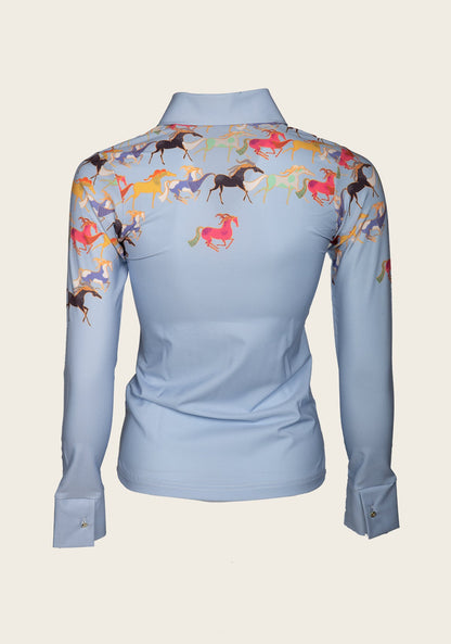 Espoir Colorful Running Horses Ladies’ Shirt