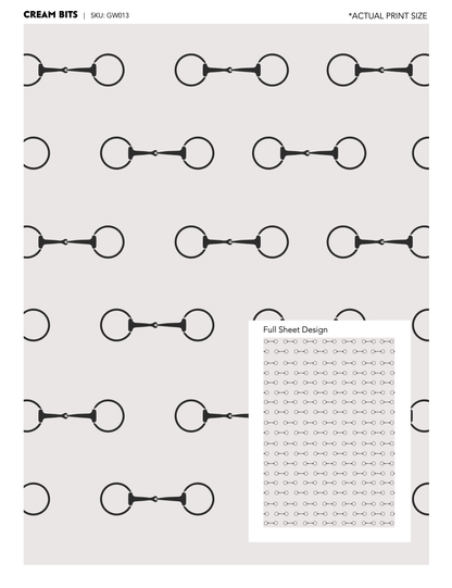 Cream Bits - Equestrian Horse Gift Wrapping Paper