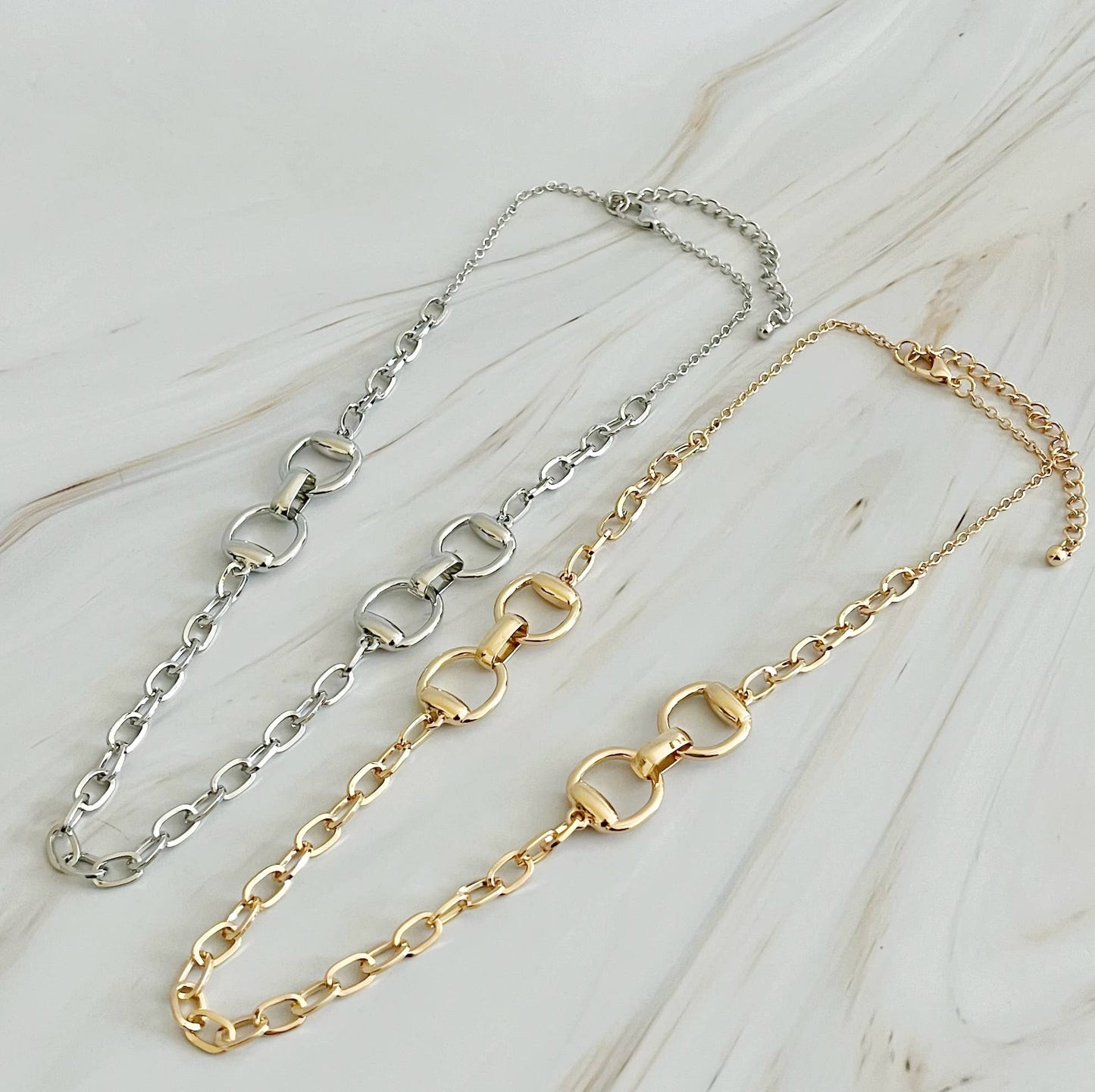 Double Equestrian Chain Necklace