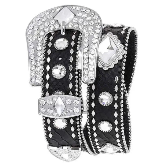 Diamond Stud Leather Adult Belt