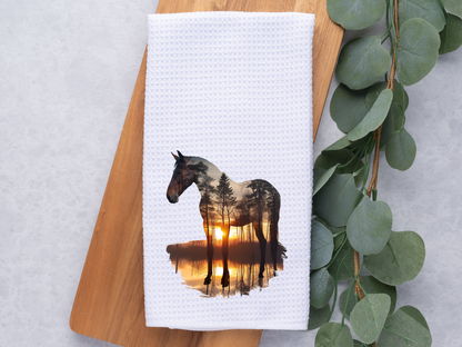 Sunset Stallion, Equine, Horse, Nature, Dish / Hand Towel
