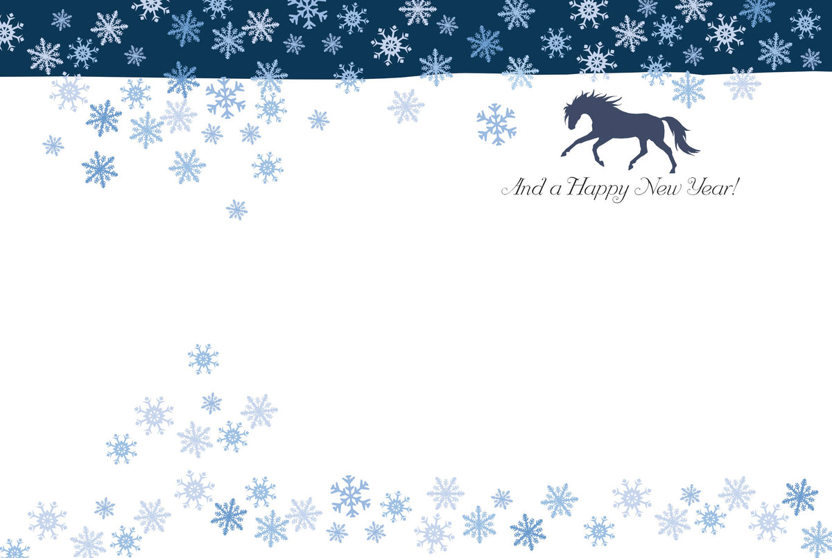 Horse Boxed Christmas Cards | White Cantering | 8 Holiday