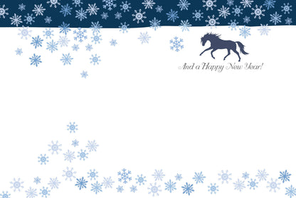 Horse Boxed Christmas Cards | White Cantering | 8 Holiday