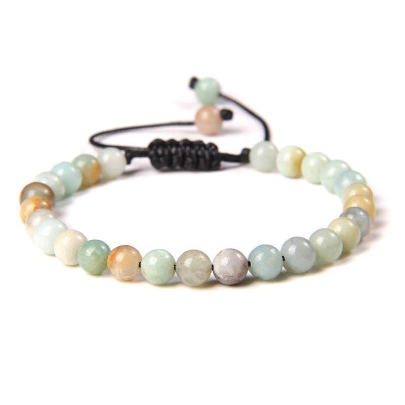 6mm Natural Stone Hand Woven Stretch Bracelets