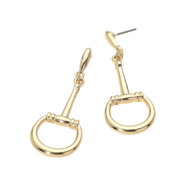 Metal Stirrup Equestrian Horseshoe Drop Earrings