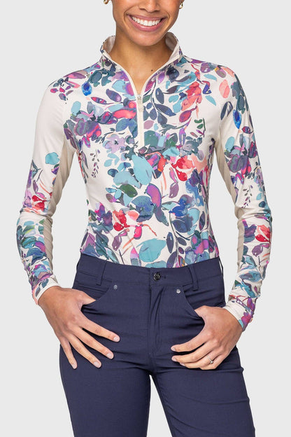 Amethyst Watercolor Floral Long Sleeve Sun Shirt