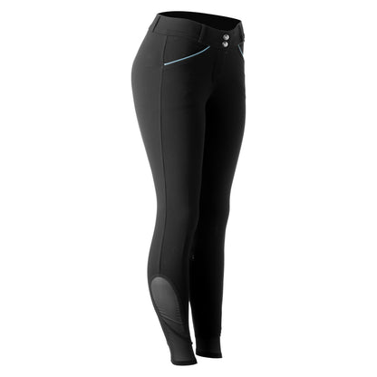 Equinavia Astrid Womens Silicone Full Seat Breeches - Black/Dusty Blue