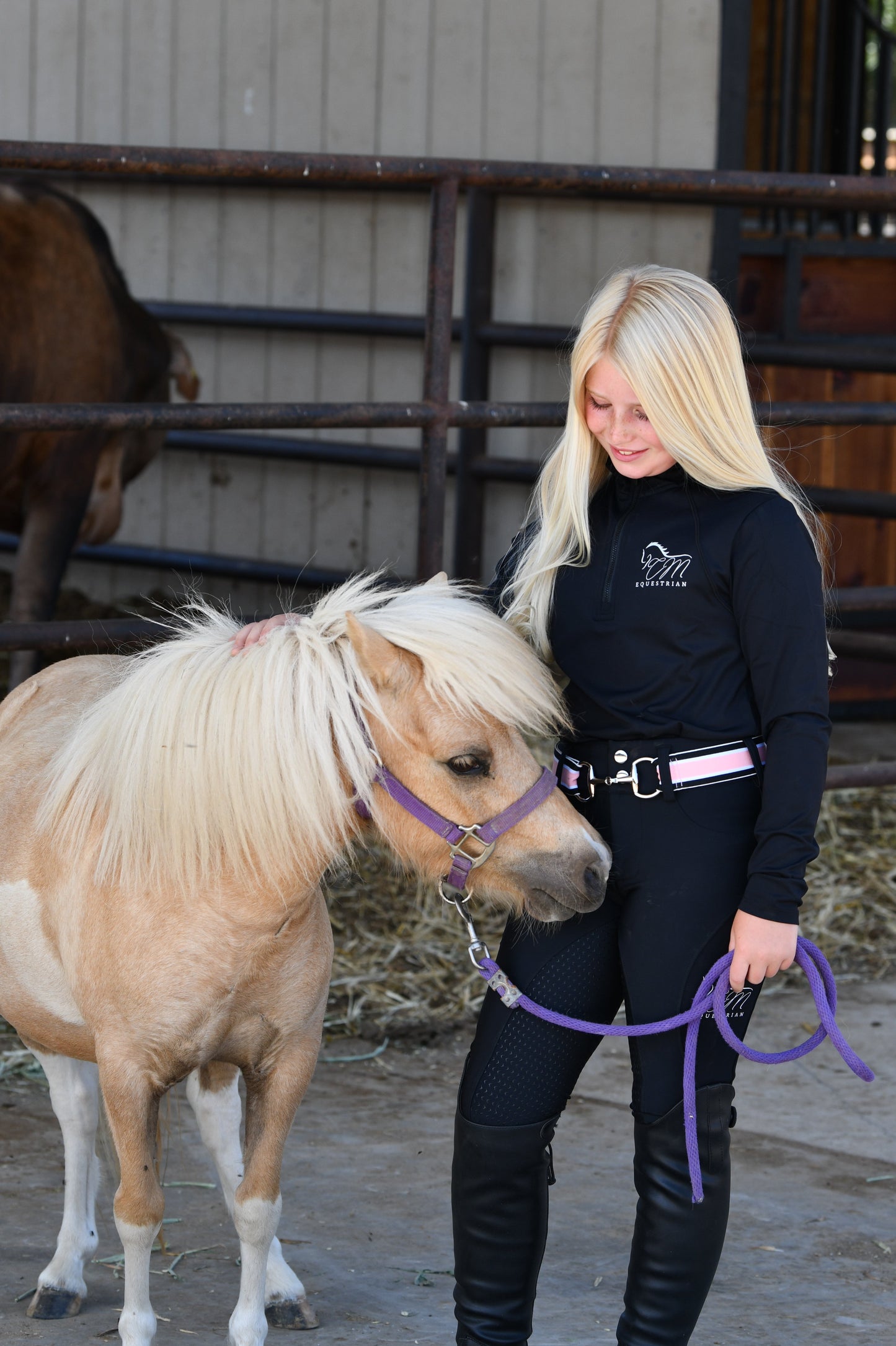 Women Equestrian, long sleeve base shirt with CM logo on chest