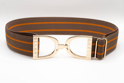 Ophelia - 1.5" Gold Stirrup Equestrian Elastic Belt