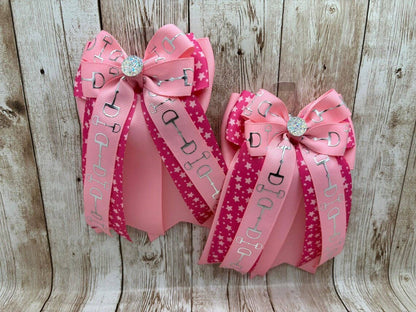Horse Show Bows - Pink Bits on Pink Stars - Pretty In Pink
