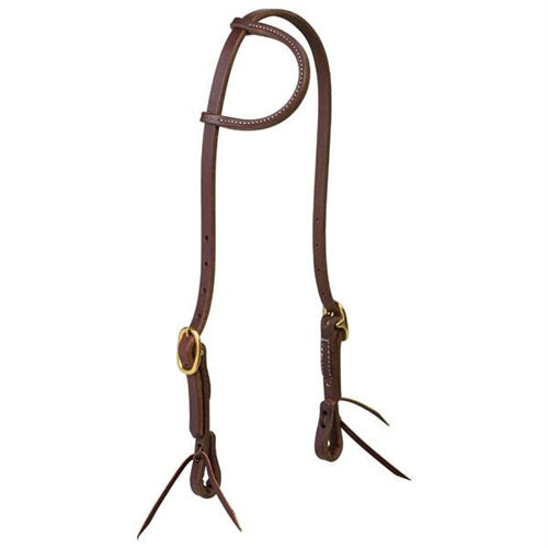 Weaver Working Tack Sliding Ear Headstall, 5/8", Solid Brass