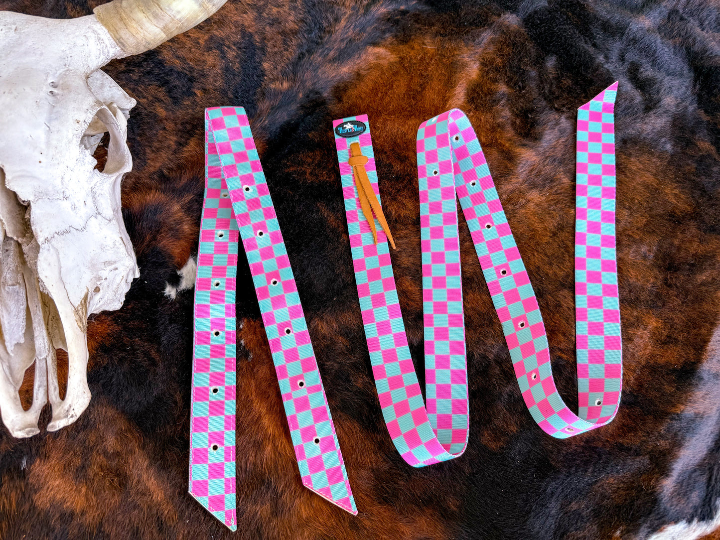 Checks Out (Pink/Turquoise) Cinch Strap Set