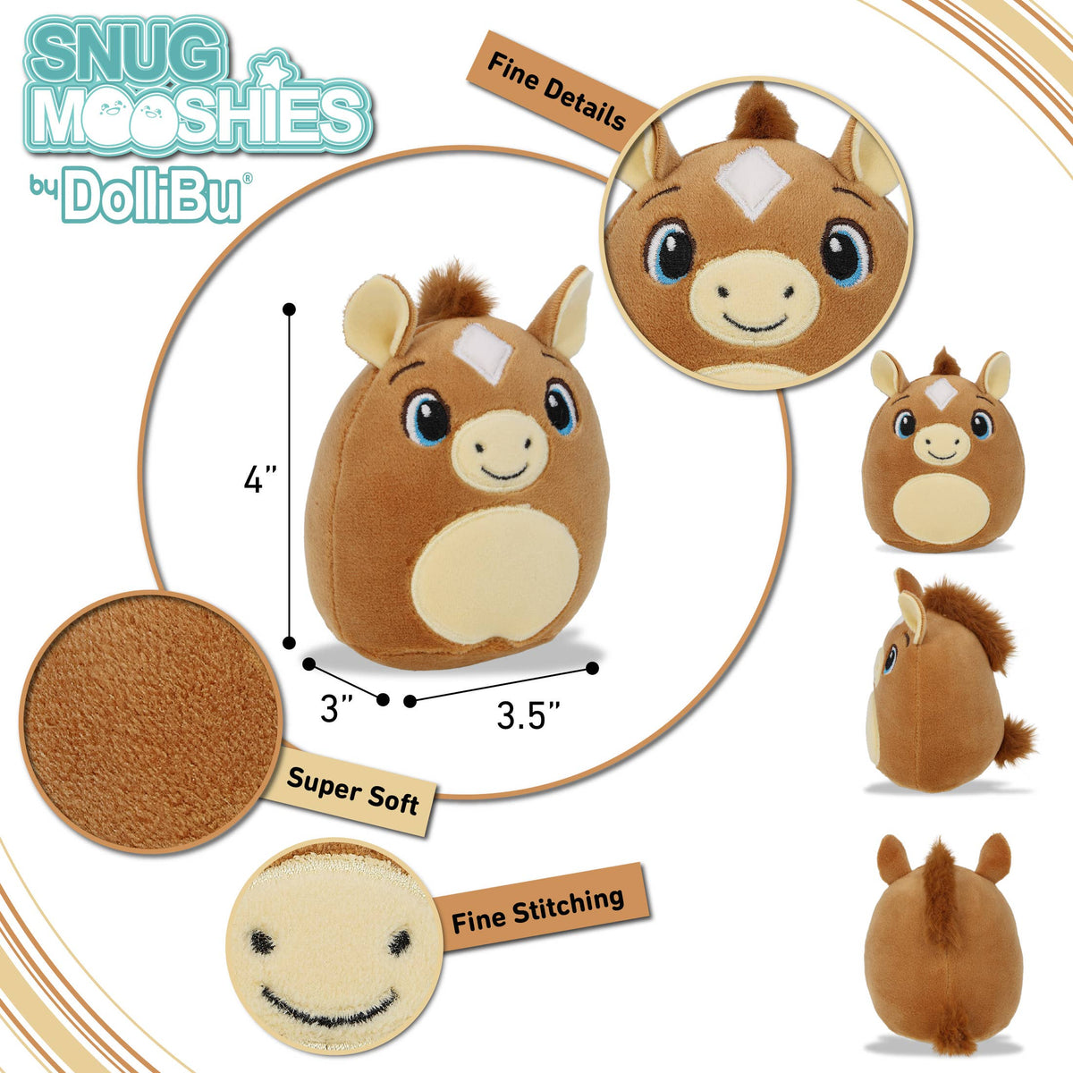 Snug-Mooshies Plush - Horse 4"