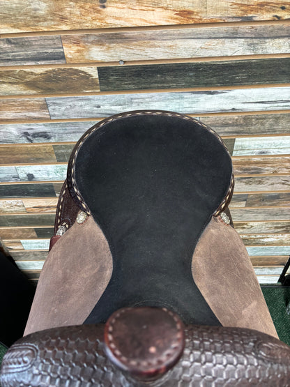 Western Horse Saddle Hilason 16" Flex Tree American Leather Barrel