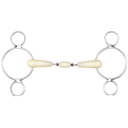 Bit  Double Jointed Roller 2-Ring Gag 5.5