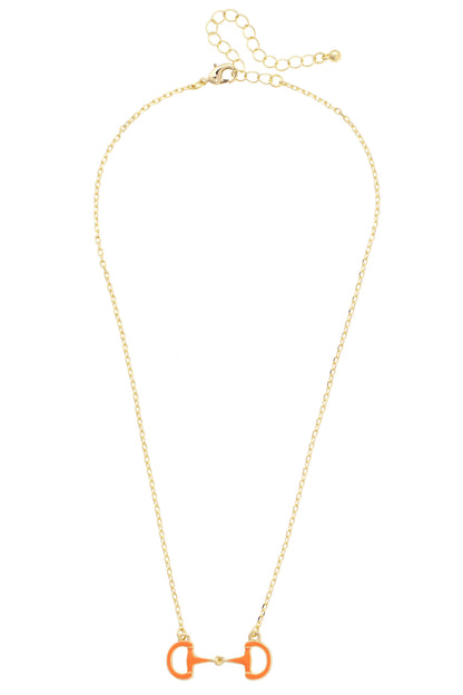Eclipse Enamel Horsebit Necklace