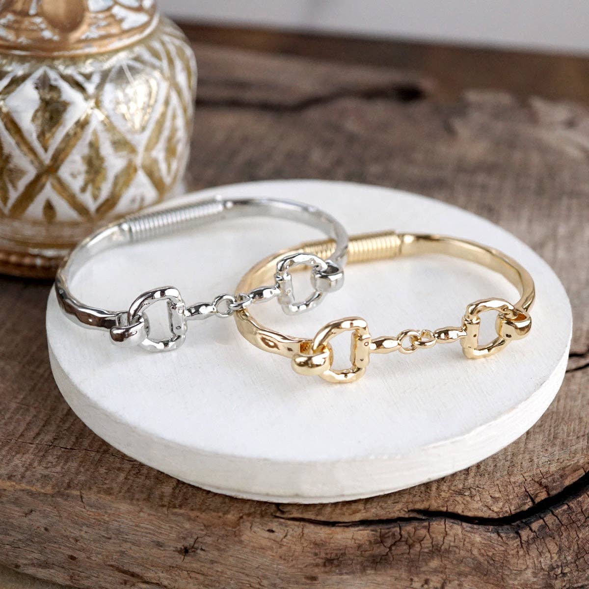 Rider’s Curve – Hinged Horse Bit Bracelet