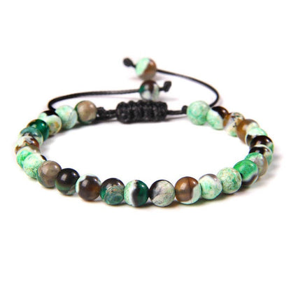 6mm Natural Stone Hand Woven Stretch Bracelets