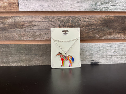 Icon Collection Art Painted Horse Necklace