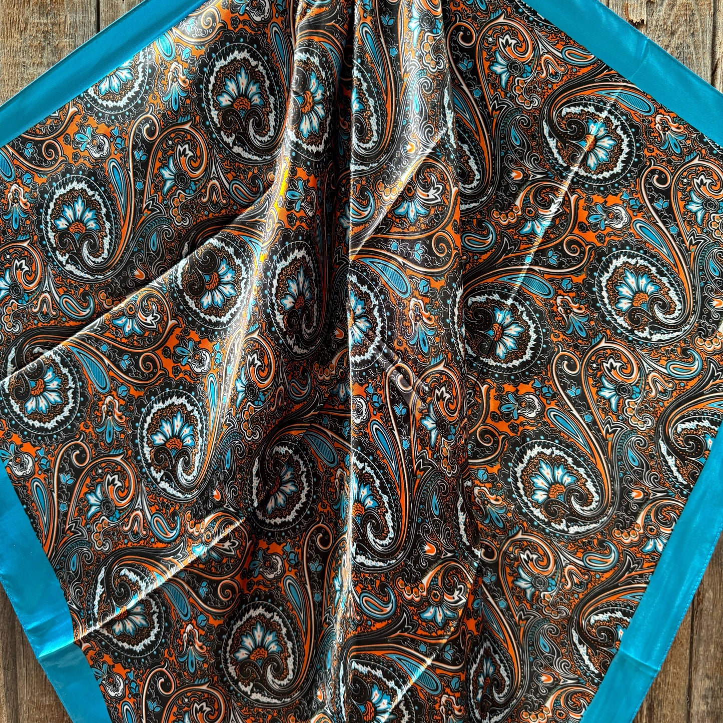 35X35" Blue Floral Wild Rag / Scarf WR1024