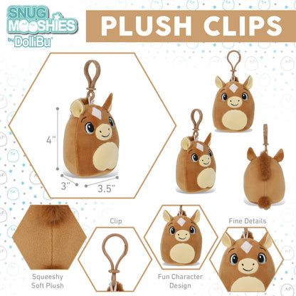 Snug-Mooshies Plush Clips - Horse