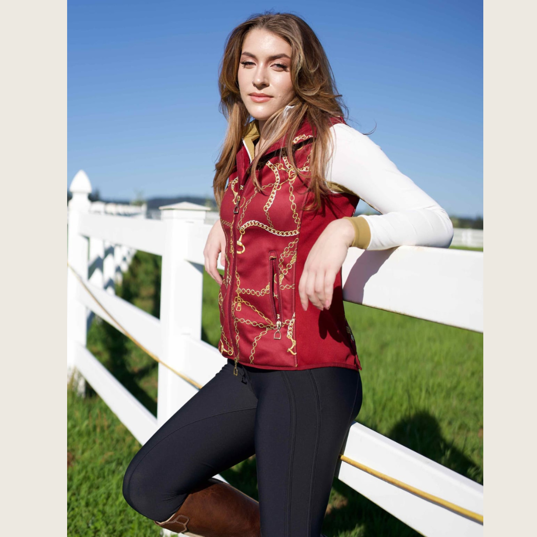 Burgundy Print Vest