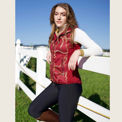 Burgundy Print Vest