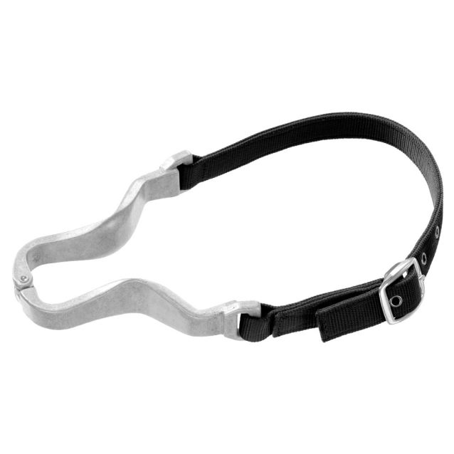 Tough1 Nylon Cribbing Collar with Aluminum Hinge Horse Black