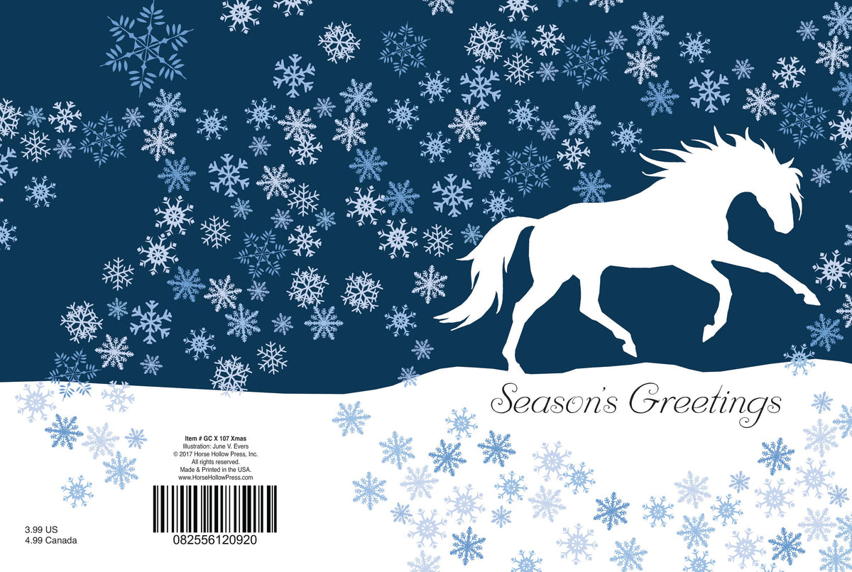 Horse Boxed Christmas Cards | White Cantering | 8 Holiday