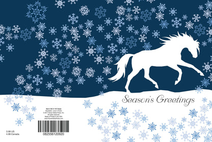 Horse Boxed Christmas Cards | White Cantering | 8 Holiday