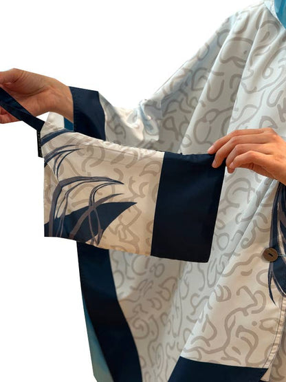 Navy Zaffre Horse and Chain Reversible Rain Cape