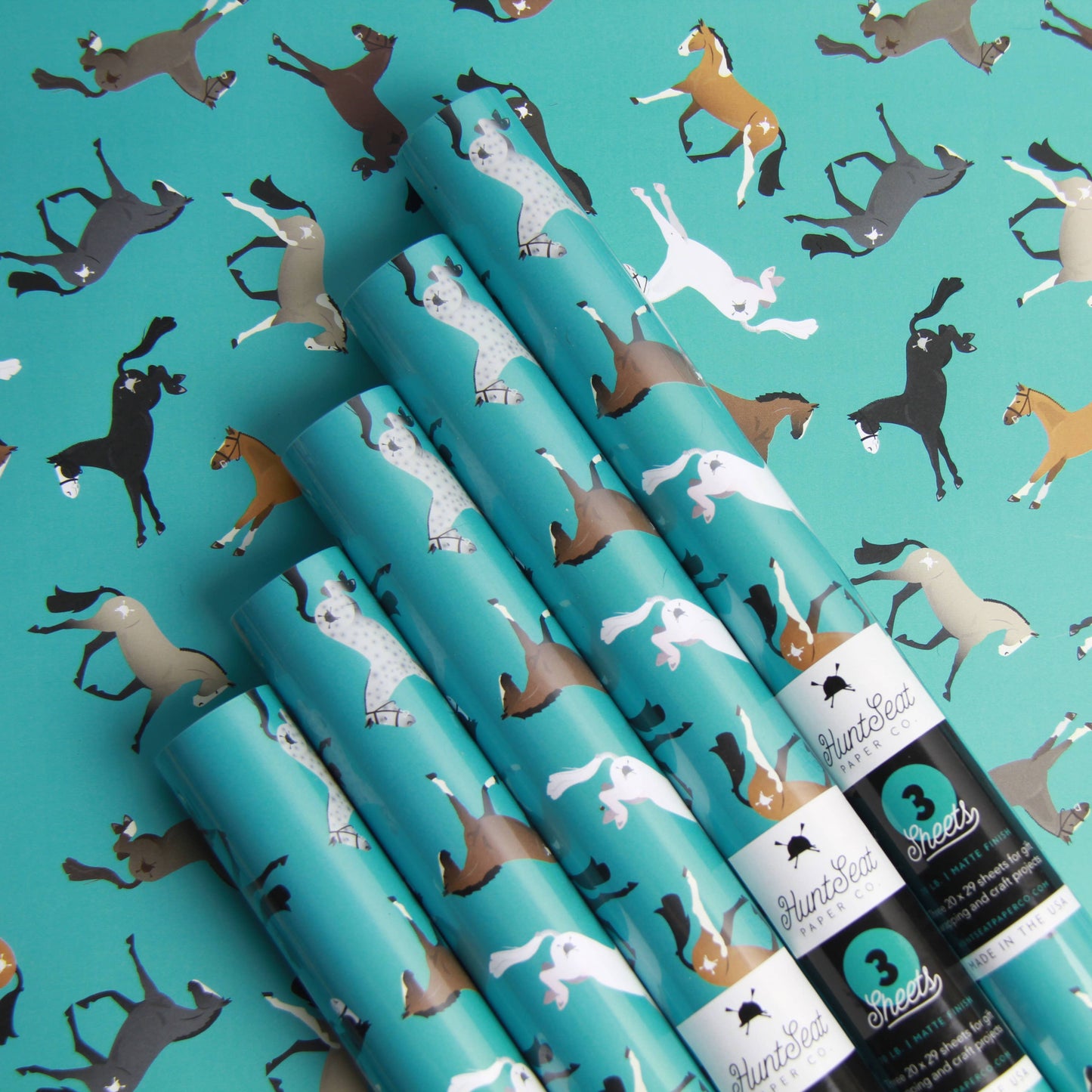 Party Ponies Horse Gift Equestrian Wrapping Paper
