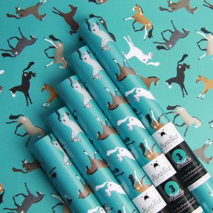 Party Ponies Horse Gift Equestrian Wrapping Paper