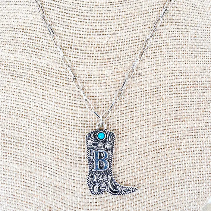 TIPI Boot & Brand Turquoise Silvertone Necklace
