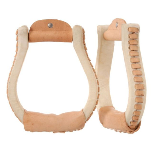 USED  Rawhide Covered Stirrups