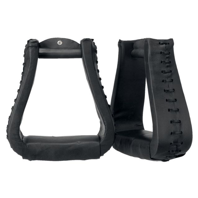 Tough 1 Western Leather Stirrups Black