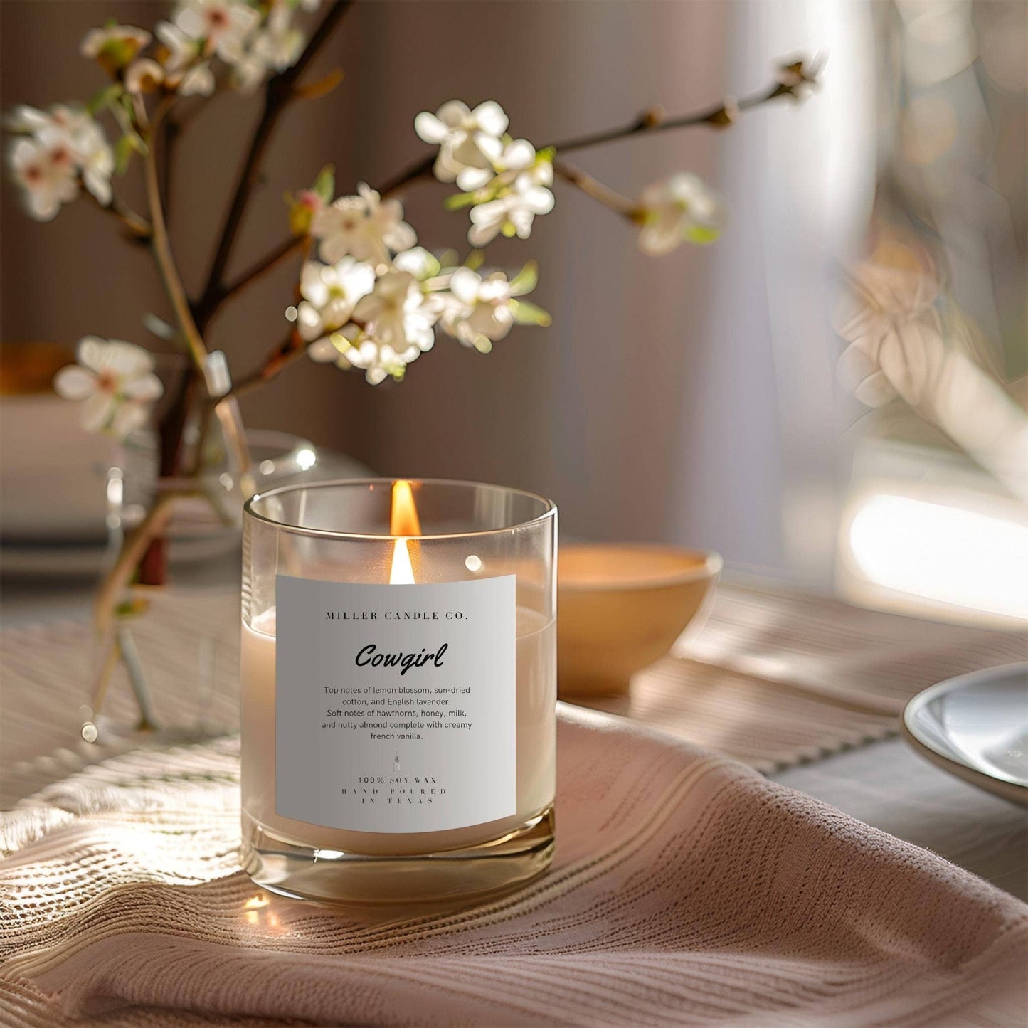 Cowgirl Candle in Reusable Whiskey Glass 