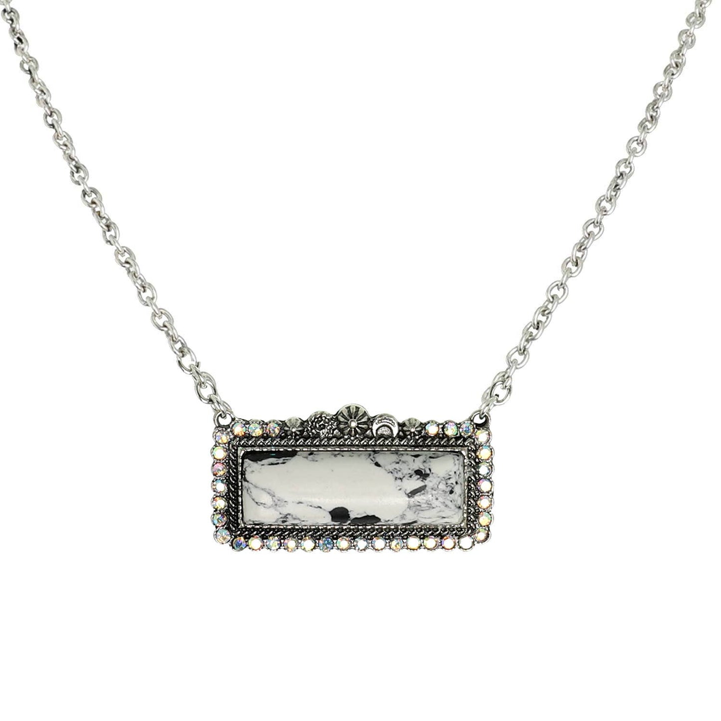 Western Rectangle Turquoise Bar Concho Necklace