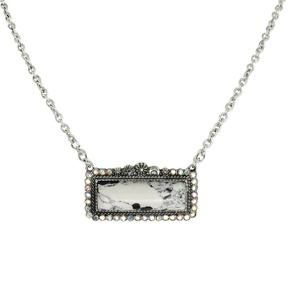 Western Rectangle Turquoise Bar Concho Necklace