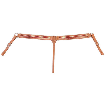 Light Leather Breast Collar w/Natural + Tan Laced Rawhide