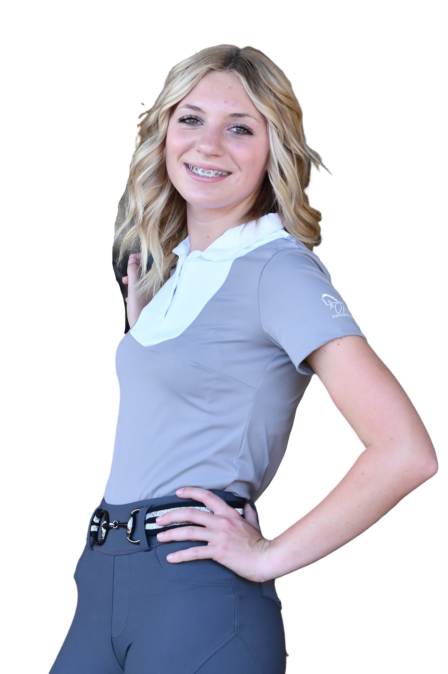 Tight equestrian breeches with CM pocket logo full bottom